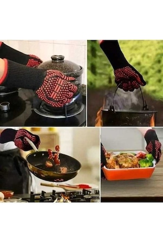 Ulzyvf Mavi 2 Adet Barbekü Mikrodalga Fırın Eldivenleri 800 Derece Isıya Dayanıklı Eldiven Kaymaz Yanmaz Pişirme Fırını Eld Mavi