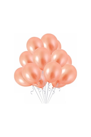 100 Adet Vıp Parlak Metalik Somon Balon Shıny Metallıc Balloon Parlak Metalik Somon Renk Balon