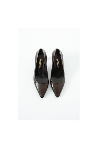 Dericia Shoes Elegance Hakiki Deri Kadın Topuklu Ayakkabı Kahverengi