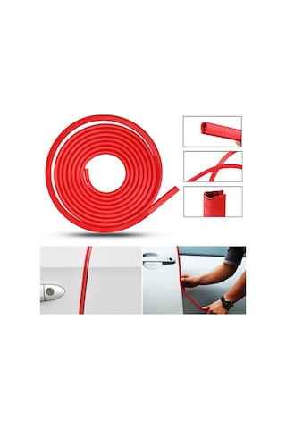 Araç Kapı Koruma Fitili Çarpma Çizilme Önleyici Fitil Kırmızı 5Mt