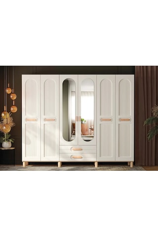 Orchide 6 Kapılı Mdf Gardırop Çok Renkli