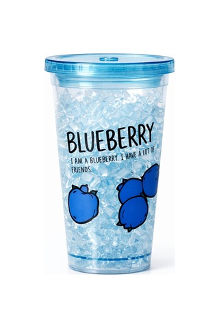 Buzlu Kırık Cam Görünümlü Smoothie Bardağı,450ml,sızdırmaz Kapaklı Soğuk İçecek Bardağı,bpa İçermez Mavi