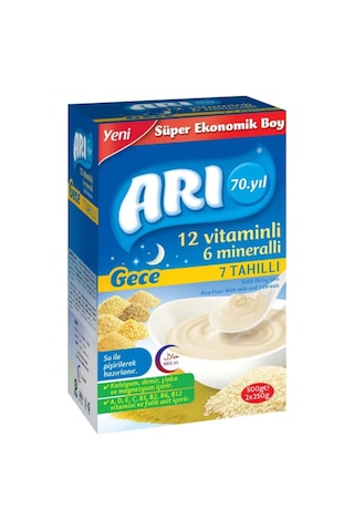 Arı Gece 12 Vitaminli 6 Mineralli Sütlü 6+ Ay Pirinç Unu 6 x 500 G