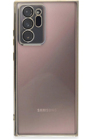Samsung Uyumlu Galaxy Note 20 Ultra Kılıf Kamera Korumalı Lensli Silikon Altın