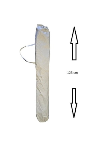Plaj Şemsiyesi Krem Renkli 200 Cm 10 Telli 20lt. Bidonlu Taşıma Çantası Hediyeli Bej
