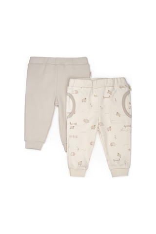 Bebek 2li Pantalon %100 Organik Pamuk , Bebek - Yenidoğan- Csy8180 Krem