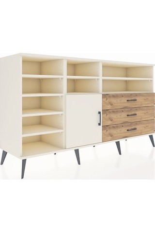 Kronos Konsol 8 Raflı 3 Çekmeceli Tek Kapaklı 176x59x99 Aytaşı-a Aytaşı-aytaşı/çam