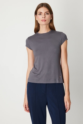 On Kadın Sıfır Yaka Ay Kol Basic Bluz 61302 Antrasit Antrasit