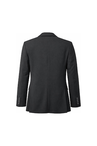 Plus Scorpion Erkek Lacivert Mono Yaka Likralı Blazer Ceket Esnek Konfor Kumaş, Tek Düğmeli Slim Fit Siyah