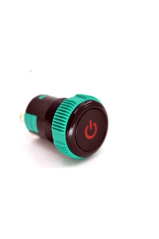19mm 12v 20a Power Logolu Kırmızı Işıklı 1-0 Elektrik Anahtarı