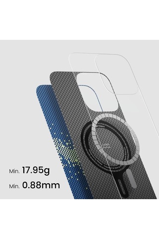 Apple Uyumlu iPhone 16 Pro Max Kılıf Magsafeli Aramid Fiber Pitaka Tactile Woven Starpeak Serisi Milky Way Galaxy