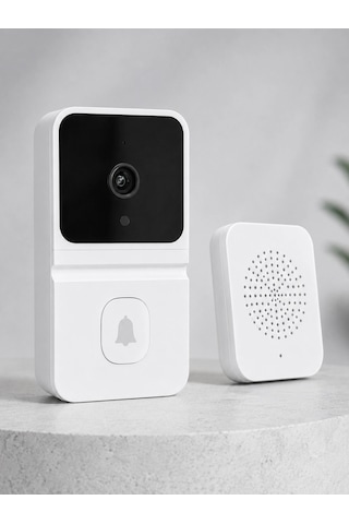Wi-fi Beyaz Görüntülü Kapı Zili Hd Kamera, Gece Görüşü Ve Çift Yönlü Konuşma Özellikli