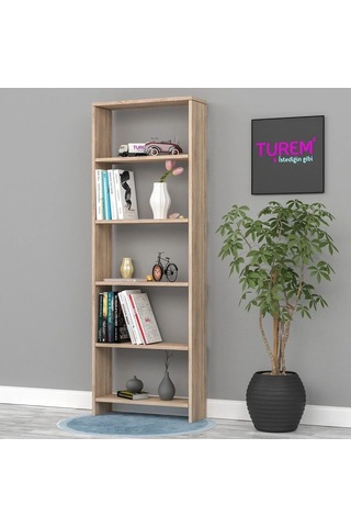 Nur Beyaz Kitaplık Mdf Siyah