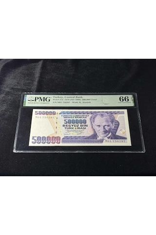 Türk Lirası Pmg 66 Epg Gem Unc Çil 500.000 Lira Pick 212 1970 Nd 1998 S/n M01 7. Emisyon 4. Terti