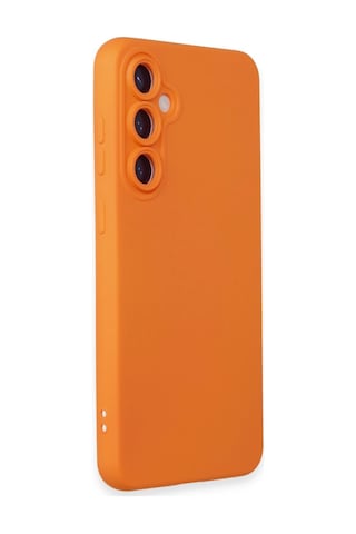 Galaxy Uyumlu S24 Kılıf Nano İçi Kadife Silikon - Turuncu