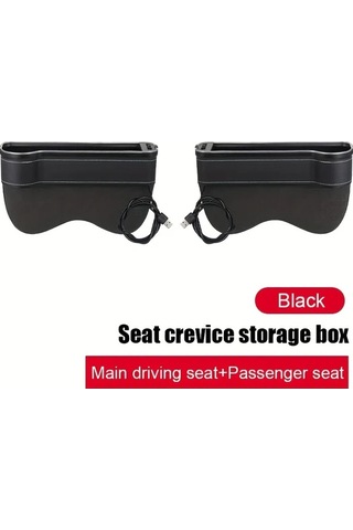 Xuweiwei 2 Adet Black Araç Koltuğu Çatlak Organizörü Telefon Tutucu Hızlı Şarj Ve Led Aydınlatma