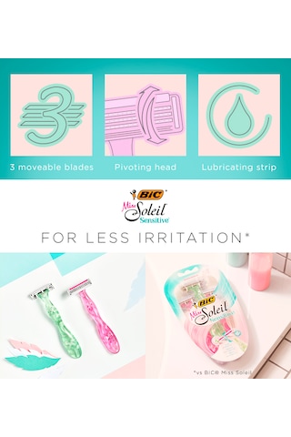 Bic Miss Soleil Sensitive Bundle Kadın Tıraş Bıçağı Seti 3'lü + Makyaj Çantası