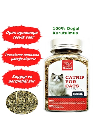 Nunbell Kurutulmuş Doğal Catnip Kedi Nanesi 150 ML