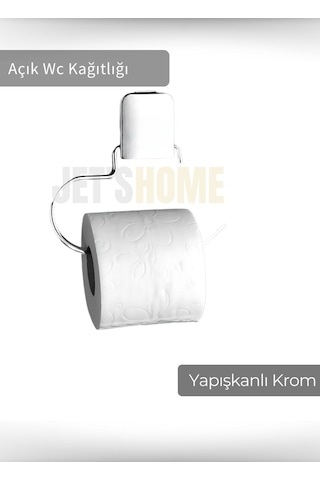 Jet's Home Paslanmaz Kapaksız Tuvalet Kağıdı Askılığı Wc Kağıtlık Tutucu Krom Krom
