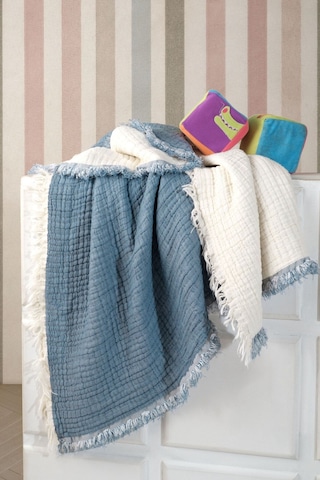 Varol 5 Katlı %100 Pamuk Müslin Bebek Battaniyesi Mavı/150x150cm