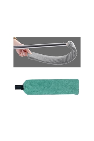 Büro Ev Ofis Yazlık Hijyeni İçin Saplı Mikrofiber Başlı Girintili Yüzey Toz Temizleme Mopu