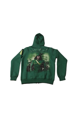 Green Arrow No:1 Kapüşonlu Sweatshirt Hoodie Yeşil Çok Renkli