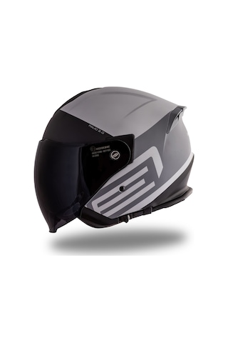Palio 2.0 Scout Mat Titanyum-siyah Güneş Vizörlü Açık Kask C1 Siyah