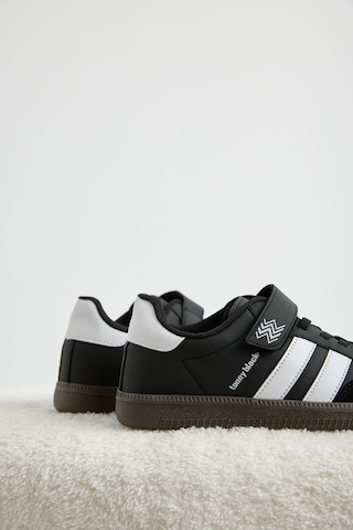 Tonny Black Termo Taban Yanı Şeritli Cırtlı Bağcıklı Sneaker Çocuk Unisex Siyah Beyaz Sneaker Tbzer040 Siyah - Beyaz