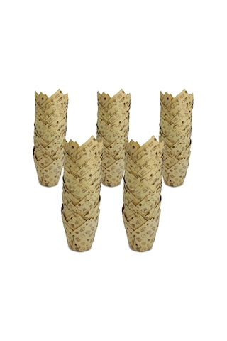 Kafem Muffin Kek Kapsülü Kalın Tulip Kraft Desenli 50li X 5 Paket - K32 Sarı