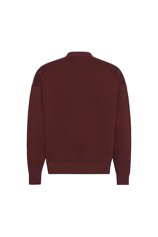 Calvin Klein Ls Cttn Cashmere 3d Logo Crwnk Bordo Erkek Sweatshirt-11113 Bordo