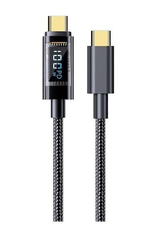 Vaorlo Led Ekran Hızlı Şarj Kablosu 100 W Süper Şarj Usb-c Pd-c Usb İos Uyumlu Tip-c İos Uyumlu Yüksek Hızlı Şarj Veri Kablosu Type-c To İos Uyumlu