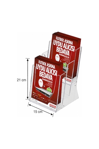 3 Katlı A5 Masaüstü Broşürlük 20li Paket