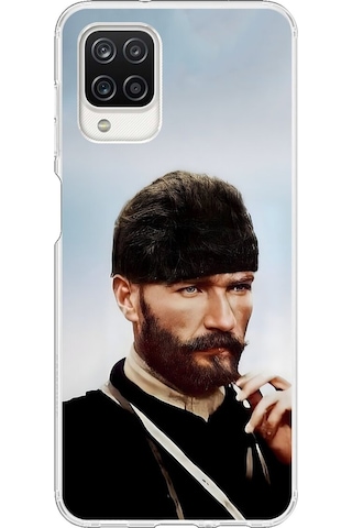 Samsung Galaxy A12 Uyumlu Şeffaf Kılıf Atatürk 2 Tasarımlı