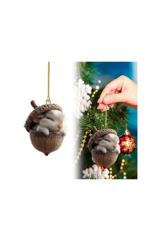 Xindoker Orman Hayvanı Fıstık Açık Figürü - 2d Akrilik Ev Dekorasyonu - Kışlık/noel Aksesuarı Tilki Desenli, Tek Adet