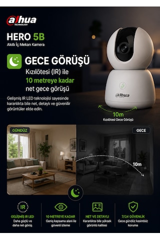 Hero 5b Akıllı Kamera - 5mp Akıllı Wifi Kamera 360' Kablosuz Ev Kamerası Dahua Türkiye li