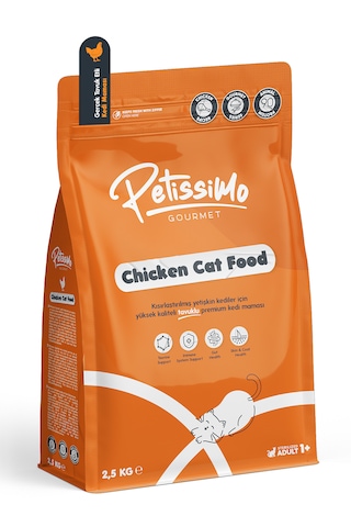 Petissimo Gourmet Gerçek Tavuklu Premium Yetişkin Kedi Maması 2,5 Kg - Kısırlaştırılmış, Düşük Tahıllı