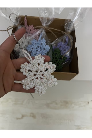 Amigurumi Kar Tanesi Örgü Anahtarlık 10'lu Paket