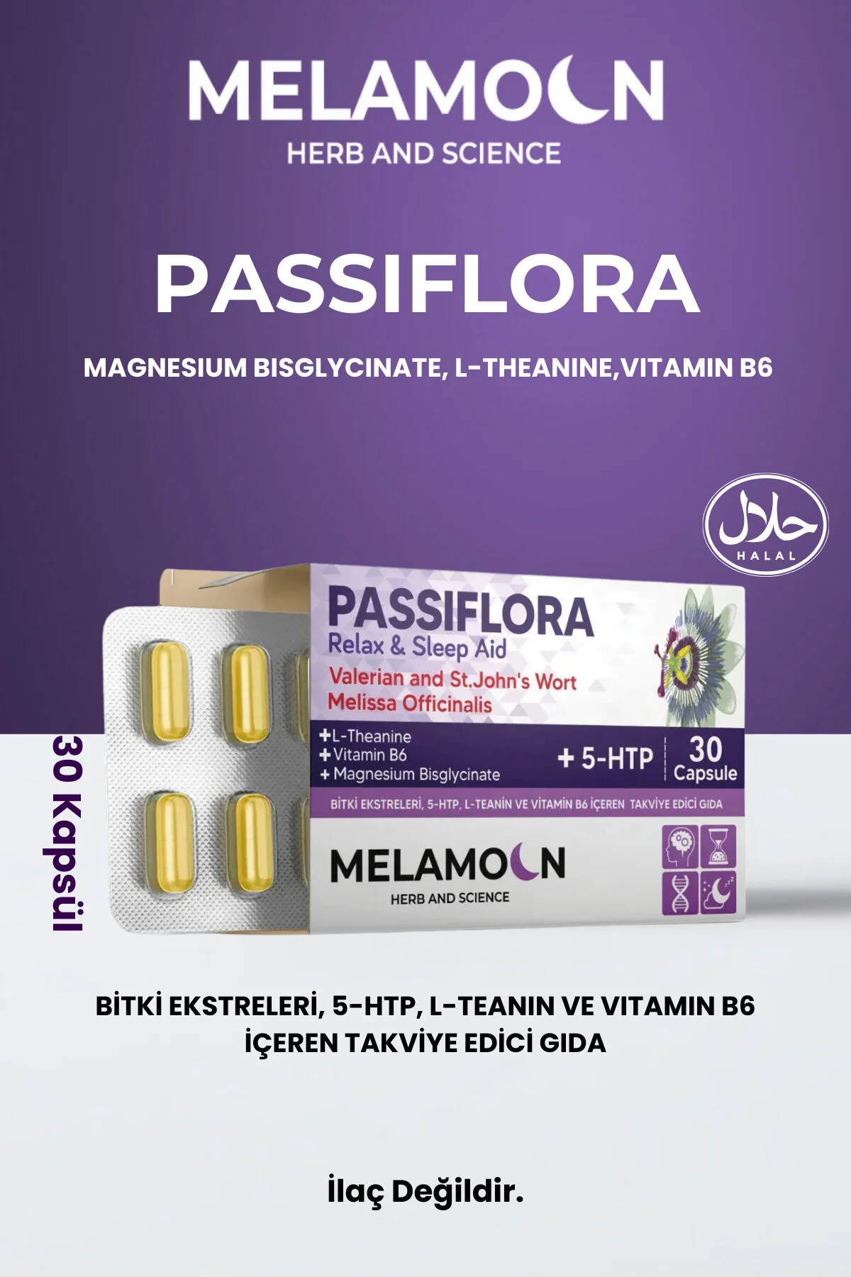 Magnezyum Ve 5-htp Ile Güçlendirilmiş Passiflora Pasiflora 30 Kapsül