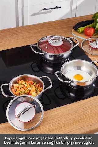 Karaca Emirgan İndüksiyon Tabanlı 6 Parça Çelik Sahan Set