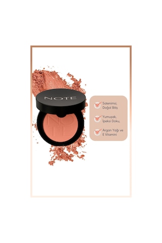 Note Cosmetique Luminous Silk Compact Blusher Toz Allık - 04 Soft Peach