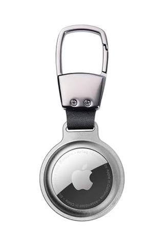 Buff Tagsafe Hooksteel Taşınabilir Anahtarlık Darbeye Dayanıklı Metal Askılı Airtag Kılıf Gümüş