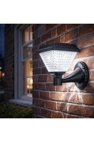 Güneş Enerjili 30w Solarlı Led Aplik Beyaz Işık Ct-7316 Siyah