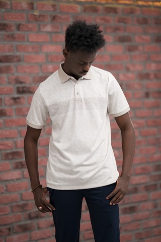 Advante Regular Fit Likralı Çizgili Polo Yaka T-shirt Kahverengi