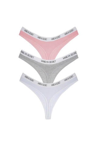 Vanilya Secret Kadın Beli Bant Lastikli Pamuklu Tanga 3'Lü Paket Altın Vanilya Secret Kadın Beli Bant Lastikli Pamuklu Tanga 3'Lü Paket Altın