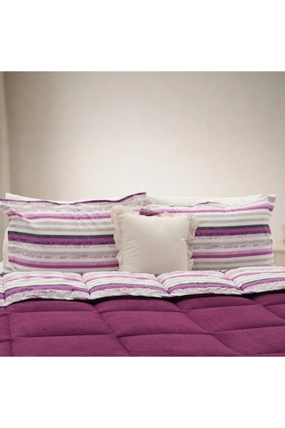 Sherpa Comforter Çift Kişilik Uyku Seti - Mürdüm