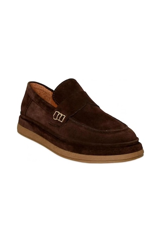 Mammamia D26ya-7815 Yarma Süet Deri Loafer Kadın Ayakkabı Kahve-süet