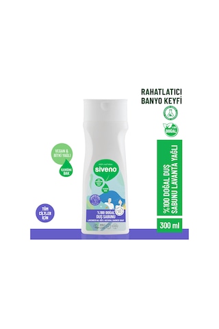 Siveno %100 Doğal Duş Sabunu Lavanta Kokulu Duş Jeli 6 Değerli Bitki Vegan 300 ML