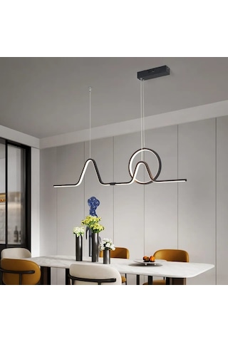 3 Renkli Ledli Modern Akıllı Sarkıt Avize / Eskiz Sarkıt / 100 Cm Antrasit