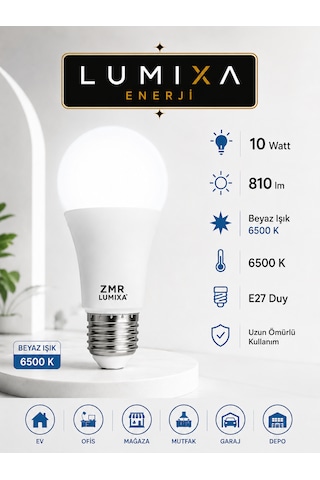 10 Watt 810 Lm Beyaz Renk Ampul