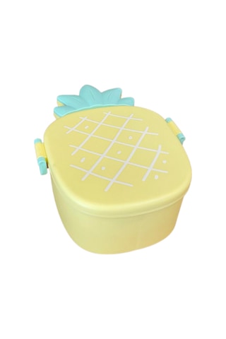 Ananas Görünümlü Çocuk Beslenme Çantası 3 Bölmeli Taşınabilir Yemek Kabı Sarı